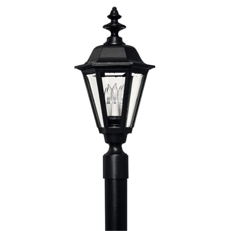 Hinkley Lighting Manor House 3 Light 22" Tall Post Light with Clear Beveled Panels Black