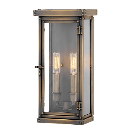 Hinkley Lighting Hamilton 2 Light 14-1/4" Tall Heritage Outdoor Wall Sconce with Clear Glass Dark Antique Brass
