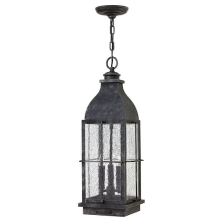 Hinkley Lighting Bingham 3 Light 8" Wide Heritage Outdoor Lantern Pendant with Clear Seedy Glass Greystone