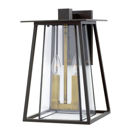 Hinkley Lighting Walker 2 Light 15" High Outdoor Wall Sconce with Clear Glass Shade Buckeye Bronze