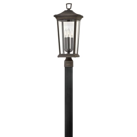 Hinkley Lighting Bromley 12v 10.5w 3 Light 23" Tall Single Head Post Light with LED Bulbs Included Oil Rubbed Bronze