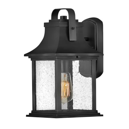 Hinkley Lighting 14" Tall Outdoor Wall Sconce with Seedy Glass Textured Black