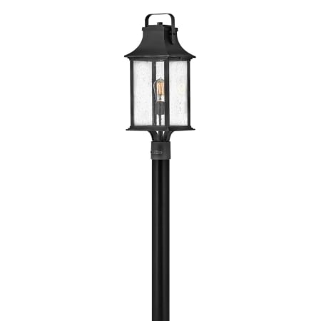 Hinkley Lighting Grant 1 Light 24" Tall Post Light with Clear Seedy Glass Textured Black