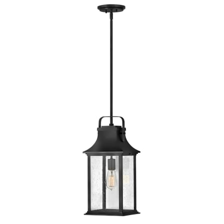 Hinkley Lighting 9" Wide Outdoor Pendant with Seedy Glass Textured Black
