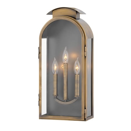 Hinkley Lighting Rowley 3 Light 21" Tall Outdoor Wall Sconce Light Antique Brass
