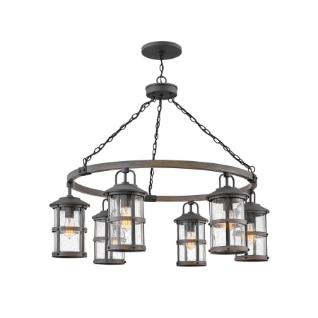 Hinkley Lighting Lakehouse 12v 21w 6 Light 42" Wide Open Air LED Outdoor Chandelier Aged Zinc