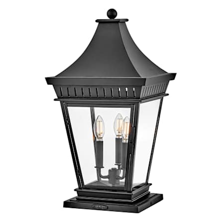 Hinkley Lighting Chapel Hill 3 Light 24" Tall Post Light Museum Black