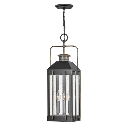 Hinkley Lighting Fitzgerald 9" Wide Outdoor Mixed Metal Taper Candle Single Pendant Textured Black