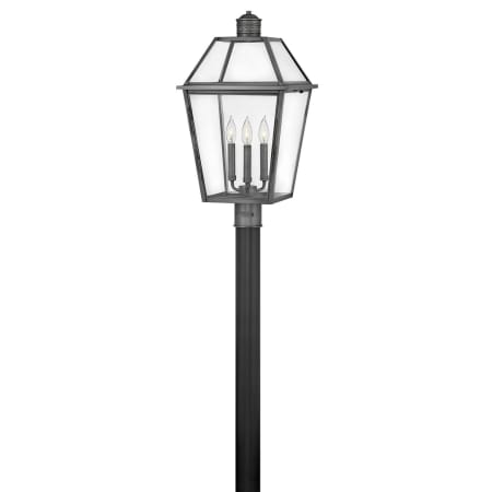 Hinkley Lighting Nouvelle 3 Light 25" Tall Heritage Single Head Post Light Ceiling Fixture Blackened Brass