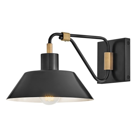 Hinkley Lighting Brewster 8" Tall Wall Sconce Black / Heritage Brass