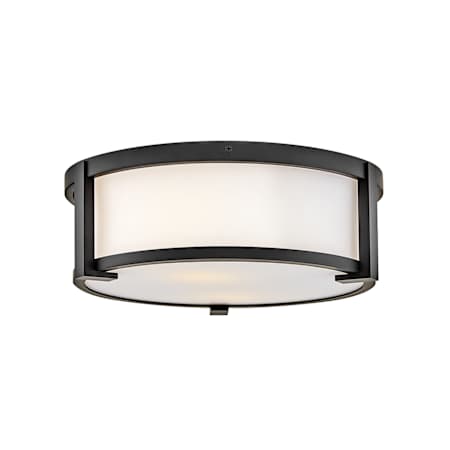 Hinkley Lighting Lowell 2 Light 13" Wide Flush Mount Drum Ceiling Fixture Black