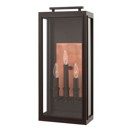 Hinkley Lighting Sutcliffe 3 Light 22" High Outdoor Wall Sconce with Clear Glass Shade Oil Rubbed Bronze