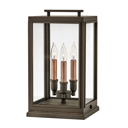 Hinkley Lighting Sutcliffe 120v 3 Light 18" Tall Pier Mount Light with Clear Glass Oil Rubbed Bronze