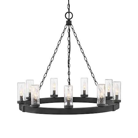 Hinkley Lighting Sawyer 9 Light 30" Wide LED Candle Style Chandelier Black