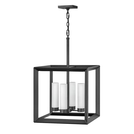Hinkley Lighting Rhodes 12v 14w 4 Light 18" Wide Open Air LED Outdoor Taper Candle Chandelier Brushed Graphite