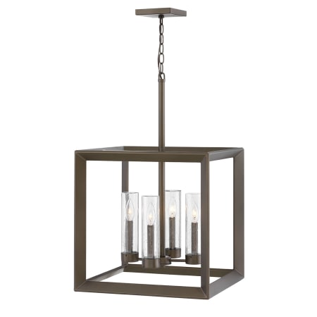 Hinkley Lighting Rhodes 12v 14w 4 Light 18" Wide Open Air LED Outdoor Taper Candle Chandelier Warm Bronze