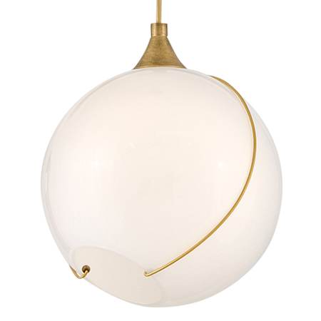 Hinkley Lighting Skye 11" Wide Pendant with Glass Shade Heritage Brass / Cased Opal