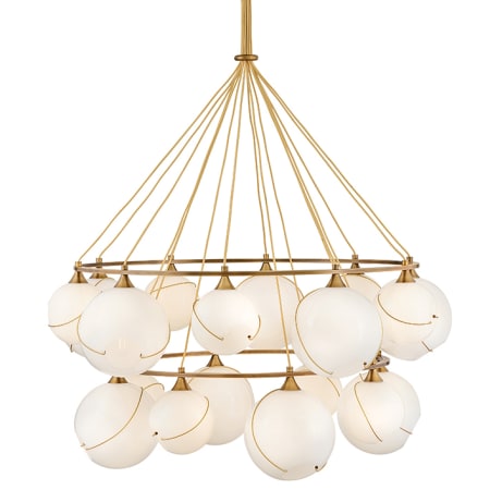 Hinkley Lighting Skye 18 Light 53" Wide Chandelier with Glass Shades Heritage Brass / Cased Opal