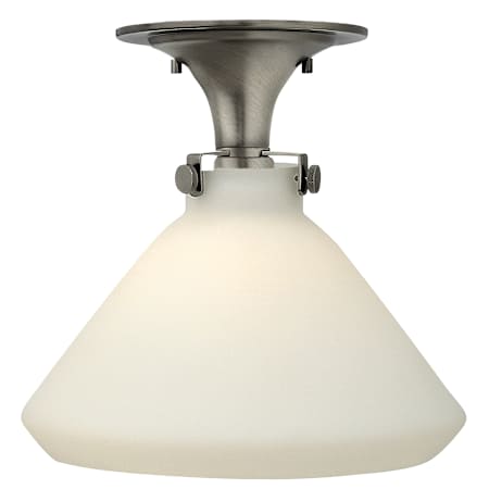 Hinkley Lighting 1 Light 12" Width Indoor Semi-Flush Ceiling Fixture with Cone Shaped Shade from the Congress Collection Antique Nickel