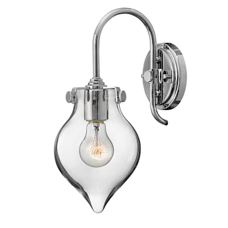 Hinkley Lighting 1 Light Indoor Wall Sconce with Clear Teardrop Shade from the Congress Collection Chrome