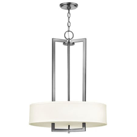 Hinkley Lighting 3 Light 20" Width 1 Tier Drum Chandelier from the Hampton Collection Antique Nickel