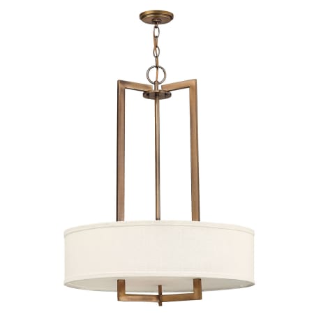 Hinkley Lighting 3 Light 1 Tier Drum Chandelier from the Hampton Collection Brushed Bronze