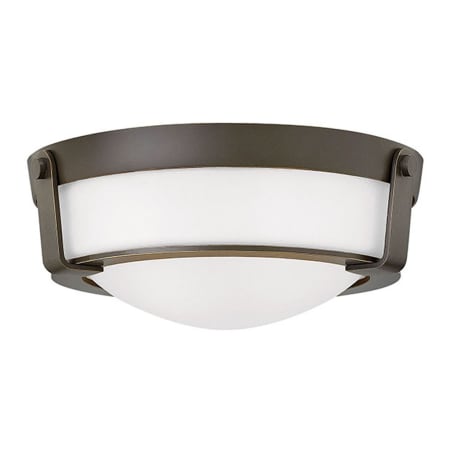 Hinkley Lighting Hathaway 2 Light 13" Wide Flush Mount Bowl Ceiling Fixture Olde Bronze / White