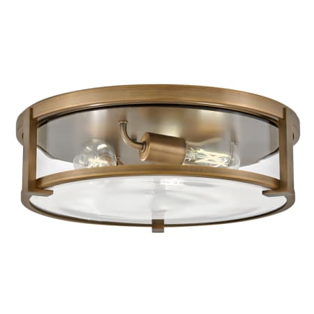 Hinkley Lighting Lowell 3 Light 16" Wide Flush Mount Drum Ceiling Fixture Brushed Bronze / Clear