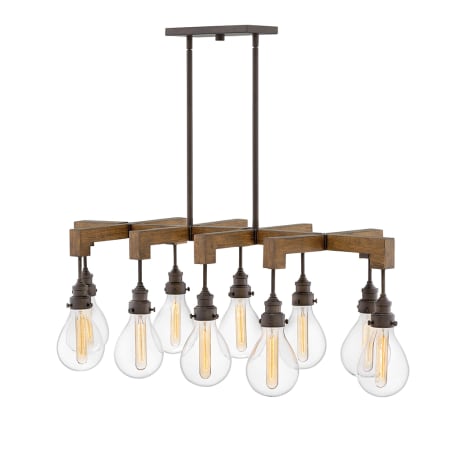 Hinkley Lighting 10 Light 49" Wide LED Linear Chandelier from the Denton Collection Industrial Iron
