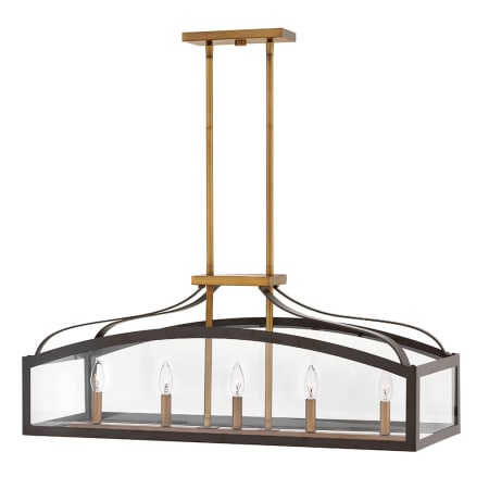 Hinkley Lighting Clarendon 5 Light 36" Wide Chandelier with Clear Glass Panels Bronze