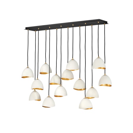 Hinkley Lighting Nula 14 Light 49" Wide Lisa McDennon Mixed Metal Linear Multi Light Pendant Shell White