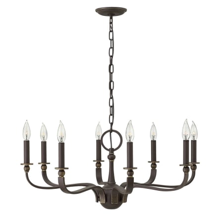 Hinkley Lighting 8 Light 1 Tier Candle Style Chandelier from the Rutherford Collection Oil Rubbed Bronze