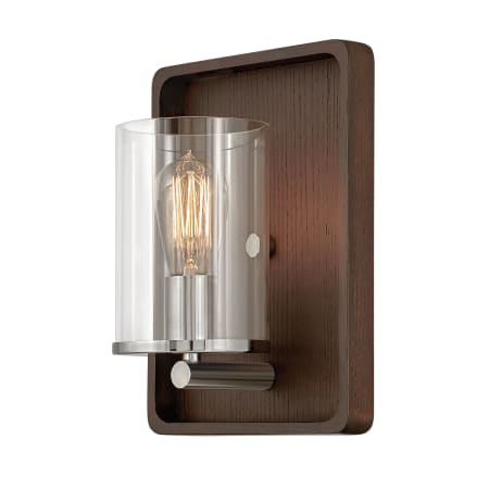 Hinkley Lighting Eton Single Light 12" Tall Wall Sconce Dark Walnut / Polished Nickel