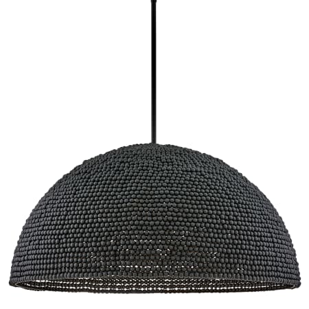 Hinkley Lighting Dalia 3 Light 35" Wide Wood Pendant with Beaded Shade Black