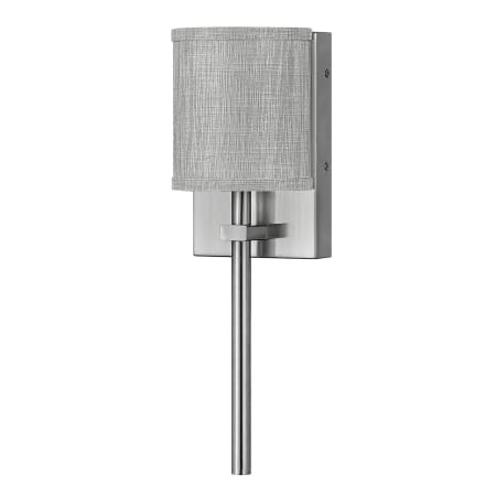 Hinkley Lighting Avenue 5-1/2" Wide Galerie Integrated LED Wall Sconce with Heathered Grey Linen Shade Brushed Nickel