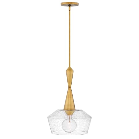 Hinkley Lighting Bette 1 Light 15" Wide Pendant with a Seedy Glass Shade Heritage Brass