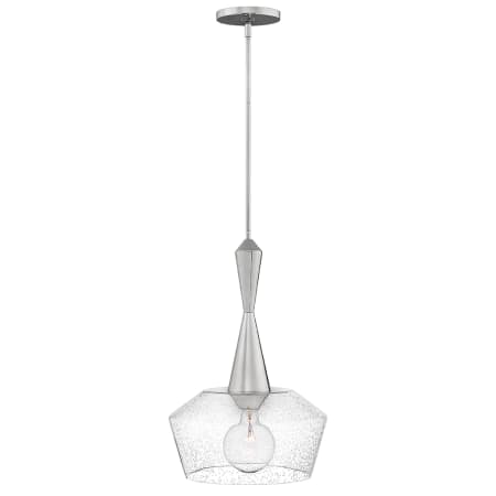 Hinkley Lighting Bette 1 Light 15" Wide Pendant with a Seedy Glass Shade Polished Nickel