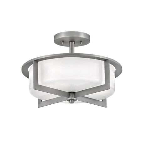 Hinkley Lighting Baxley 3 Light 15" Wide Semi-Flush Drum Ceiling Fixture Antique Nickel