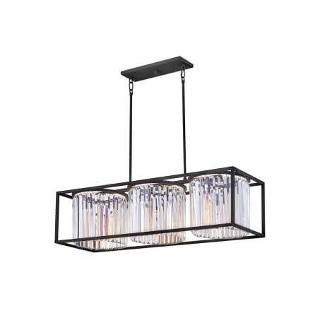 Hinkley Lighting Giada 3 Light 38" Wide Crystal Linear Chandelier Black