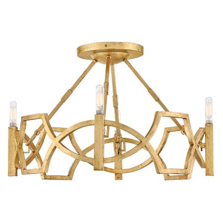 Hinkley Lighting Leona 4 Light 22" Wide Semi-Flush Ceiling Fixture Distressed Brass
