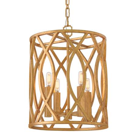 Hinkley Lighting Leona 4 Light 14" Wide LED Outdoor Pendant Distressed Brass