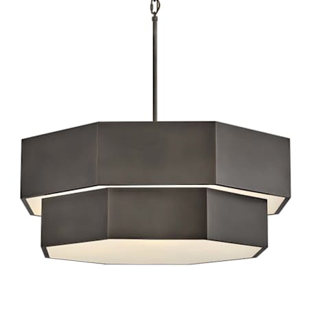 Hinkley Lighting Facet 12 Light 38" Wide Waterfall Chandelier Black Oxide