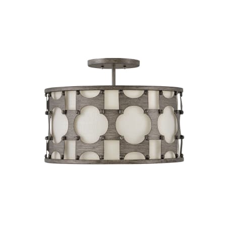 Hinkley Lighting Carter 3 Light 17" Wide Semi-Flush Drum Ceiling Fixture Weathered Bronze