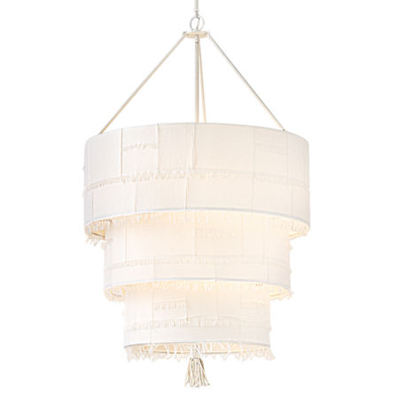 Hinkley Lighting Baya 10 Light 30" Wide Waterfall Chandelier with Fabric Shades Textured Plaster