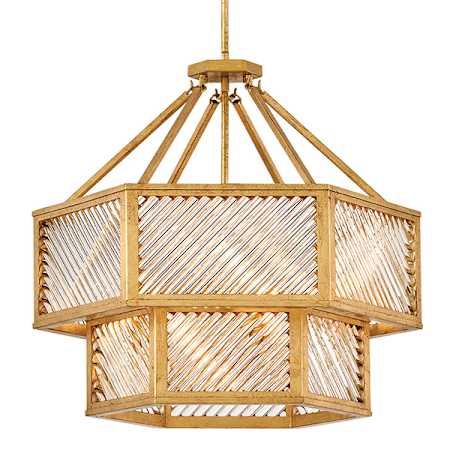 Hinkley Lighting Sura 5 Light 26" Wide Waterfall Chandelier Distressed Brass