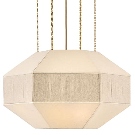 Hinkley Lighting Lyla 4 Light 24" Wide Drum Chandelier with Linen Shade Lacquered Brass