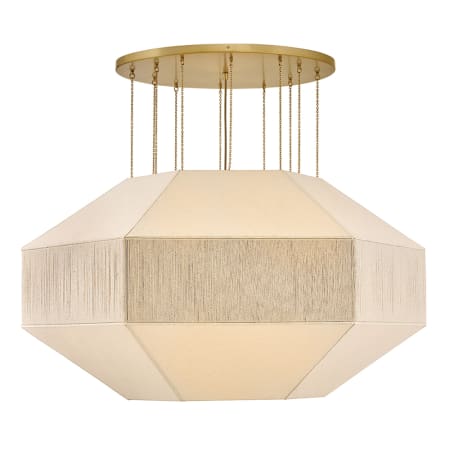 Hinkley Lighting Lyla 10 Light 51" Wide Drum Chandelier with Linen Shade Lacquered Brass