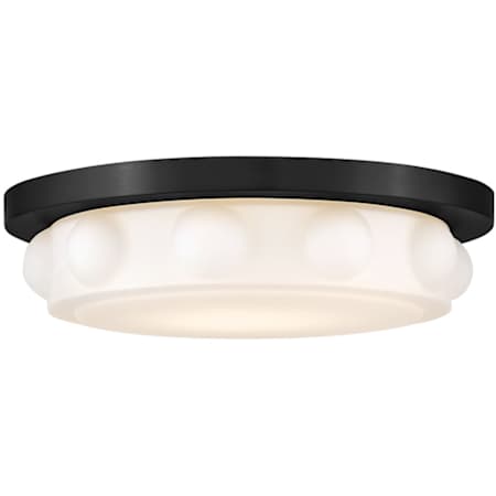 Hinkley Lighting Zoey 14" Wide LED Flush Mount Drum Ceiling Fixture with Etched Glass Shade Black