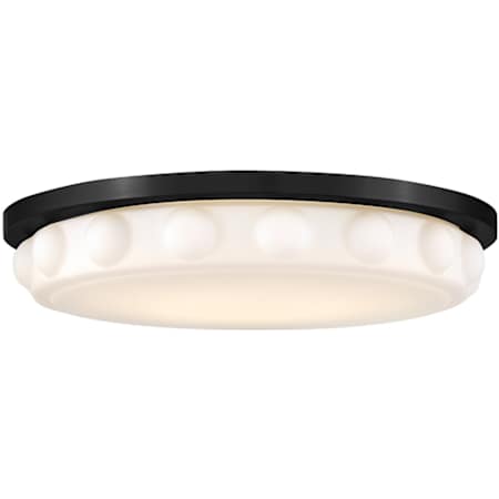 Hinkley Lighting Zoey 20" Wide LED Flush Mount Drum Ceiling Fixture with Etched Glass Shade Black
