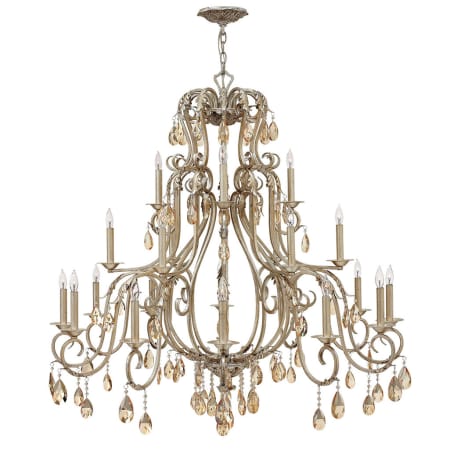 Hinkley Lighting Carlton 21 Light 3 Tier Candle Style Crystal Chandelier Silver Leaf